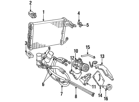 1985 Lincoln Town Car Compressor Assembly Diagram for E7TZ-19V703-BARM