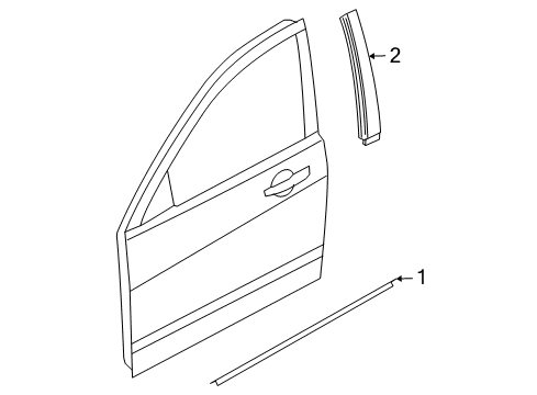 2010 Ford Focus Exterior Trim - Door Diagram