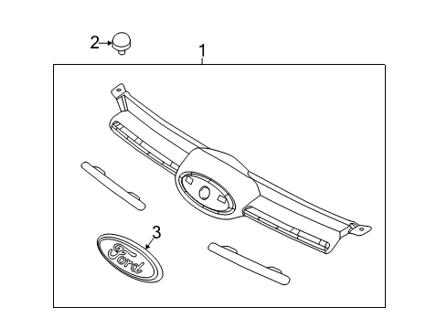 2012 Ford Focus Grille & Components Diagram