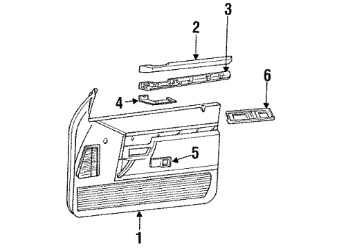 1994 Ford Explorer Interior Trim - Front Door Diagram