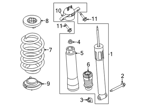 2024 Ford Bronco Sport Shocks & Components Diagram