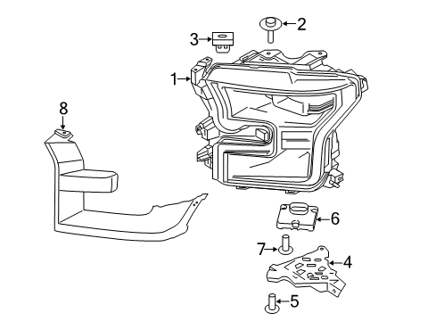 2017 Ford F-150 Headlamp Components Diagram