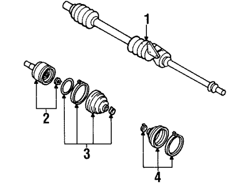 1999 Ford Escort Drive Axles - Front Diagram