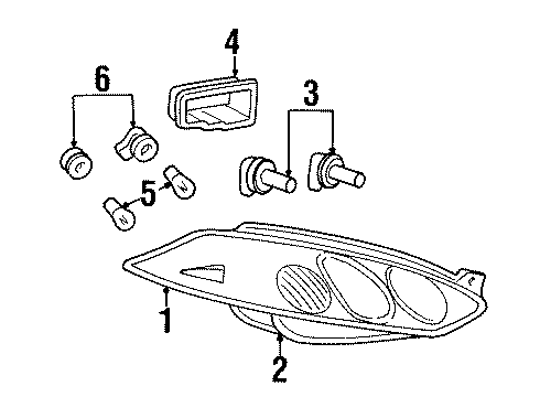 2000 Mercury Cougar Headlamp Components Diagram