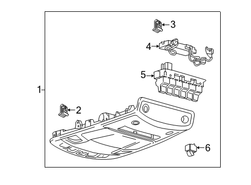 2022 Ford F-350 Super Duty Overhead Console Diagram