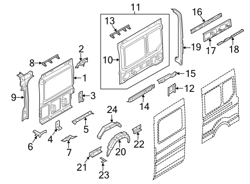 2024 Ford E-Transit Inner Structure - Side Panel Diagram 5 - Thumbnail