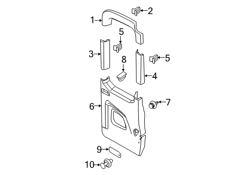 2021 Ford Transit-350 HD Interior Trim - Back Door Diagram 4 - Thumbnail