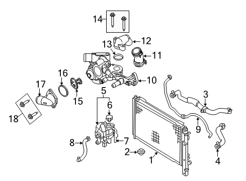 2010 Mercury Mariner Upper Hose Diagram for 9L8Z-8260-B