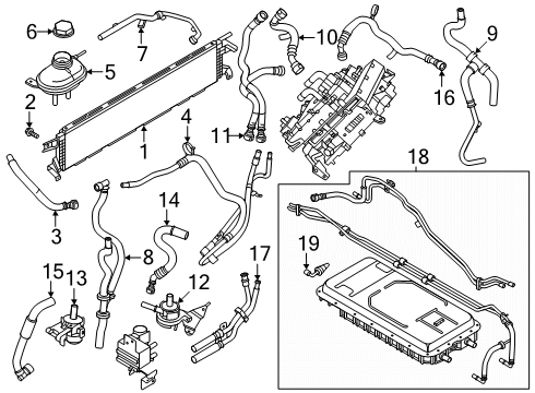 2025 Ford Police Interceptor Utility Radiator Assembly Diagram for P1MZ-8005-A
