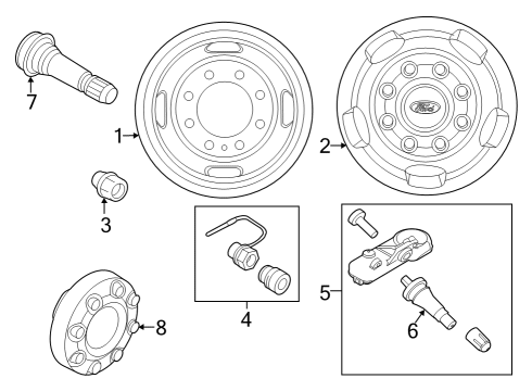 2025 Ford F-350 Super Duty Wheels Diagram 2 - Thumbnail