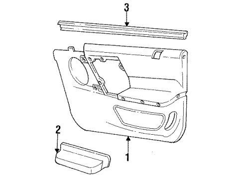 1987 Mercury Sable Interior Trim - Front Door Diagram