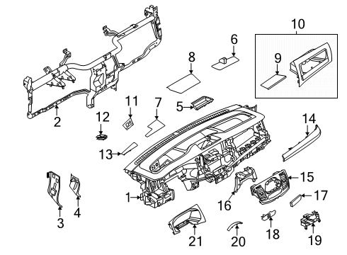 2025 Ford Transit-150 Instrument Panel Components Diagram