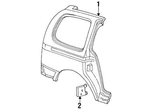 1997 Mercury Villager Exterior Trim - Side Panel Diagram