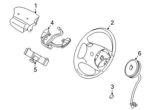 2001 Ford Explorer Sport Steering Wheel & Trim Diagram