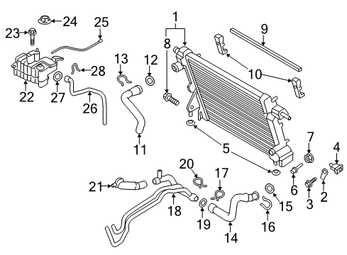 2017 Ford F-350 Super Duty Radiator & Components Diagram