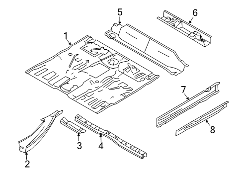 2011 Mercury Mariner Floor & Rails Diagram
