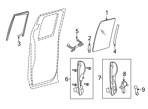 2009 Ford F-150 Glass - Door Diagram
