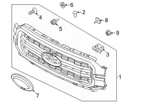 2024 Ford F-150 Grille & Components Diagram 2 - Thumbnail