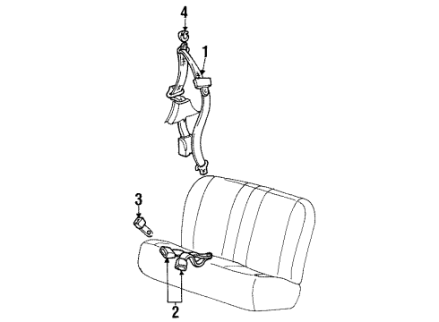1999 Ford Windstar Seat Belt - Body Diagram 4 - Thumbnail