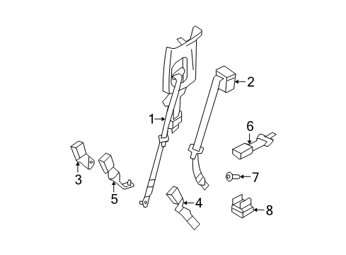 2006 Mercury Mountaineer Rear Seat Belts Diagram