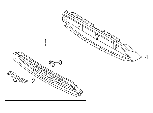 2013 Ford Mustang Grille & Components Diagram 2 - Thumbnail