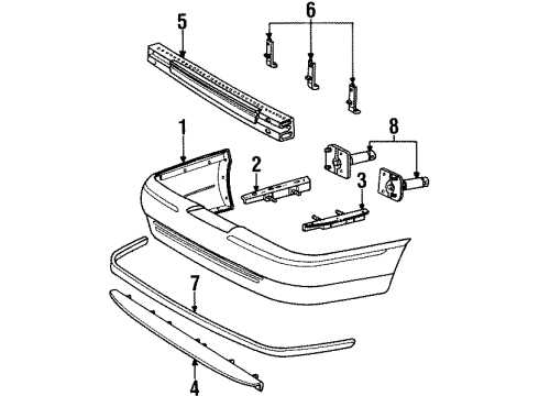 2000 Ford Crown Victoria Bumper & Components - Rear Diagram