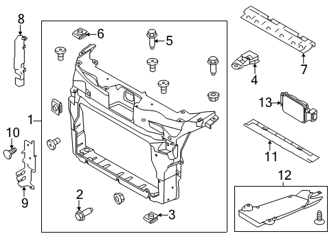 2013 Ford Explorer Radiator Support Diagram