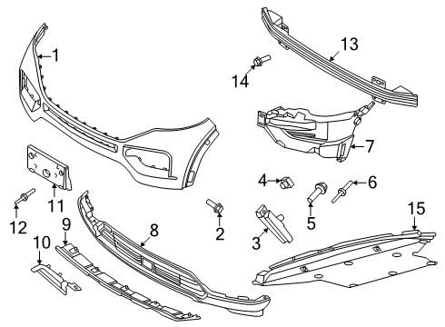 2025 Ford Police Interceptor Utility Bumper & Components - Front Diagram