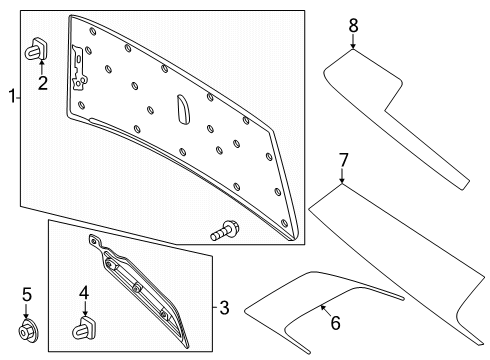 2024 Ford F-150 Exterior Trim - Hood Diagram
