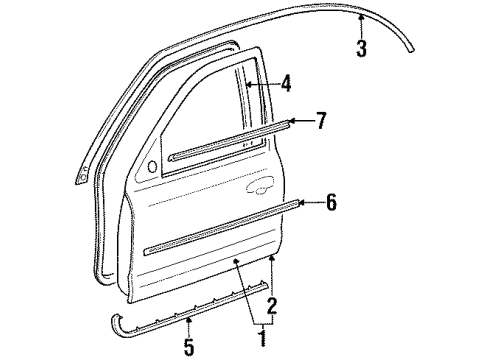 2000 Mercury Mystique Door & Components Diagram