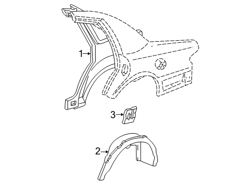 2003 Mercury Marauder Inner Panel, Rear Passenger Side Diagram for 3W7Z-5427790-AA