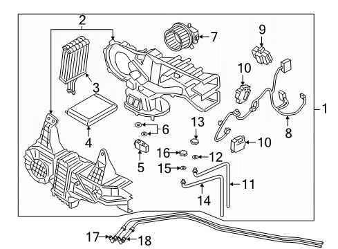 2025 Ford Expedition A/C Evaporator & Heater Components Diagram