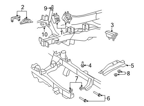 2010 Ford Ranger Engine & Trans Mounting Diagram