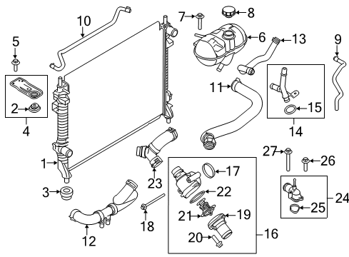 2016 Ford Mustang Reservoir Hose, Lower Diagram for FR3Z-8276-B