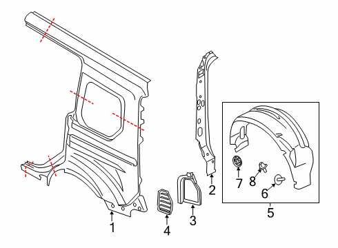 2021 Ford Transit Connect Side Panel & Components Diagram 3 - Thumbnail
