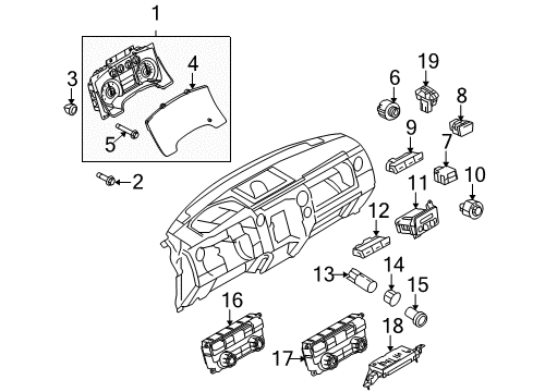 2014 Ford F-150 Dash Control Unit Diagram for EL3Z-19980-H