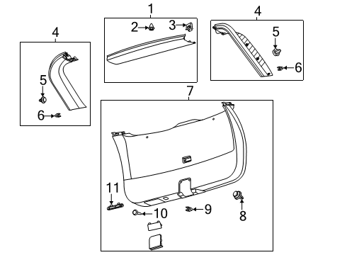 2024 Ford Escape Interior Trim - Lift Gate Diagram