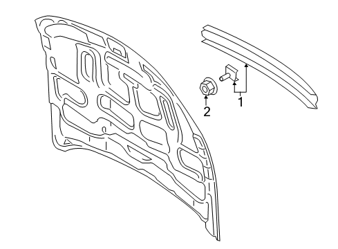 2016 Ford Mustang Exterior Trim - Hood Diagram