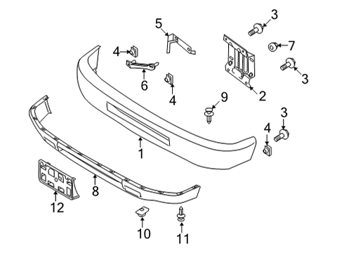 2025 Ford E-350 Super Duty Bumper & Components - Front Diagram