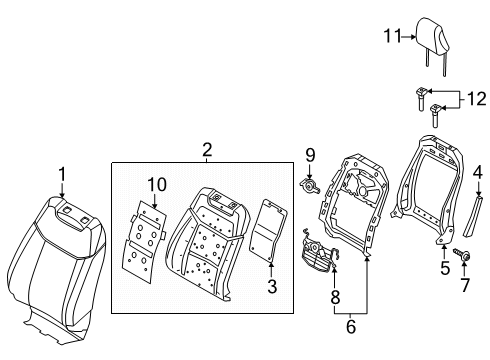 2025 Ford Explorer Driver Seat Components Diagram 2 - Thumbnail
