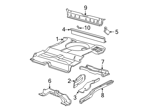 2000 Mercury Sable Rear Floor & Rails Diagram 2 - Thumbnail