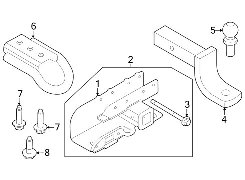2024 Ford Bronco Trailer Hitch Components Diagram