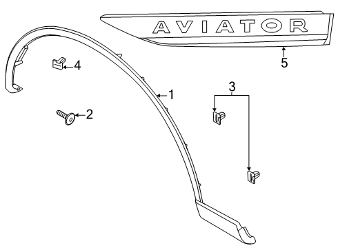 2024 Lincoln Aviator Exterior Trim - Fender Diagram
