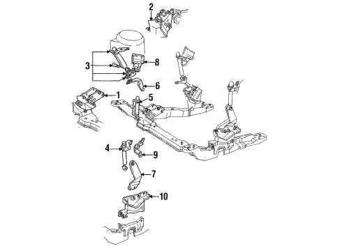 1993 Ford Taurus Engine & Trans Mounting Diagram 2 - Thumbnail