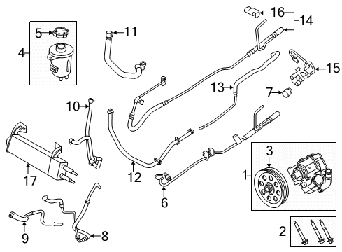 2022 Ford F-350 Super Duty P/S Pump & Hoses Diagram