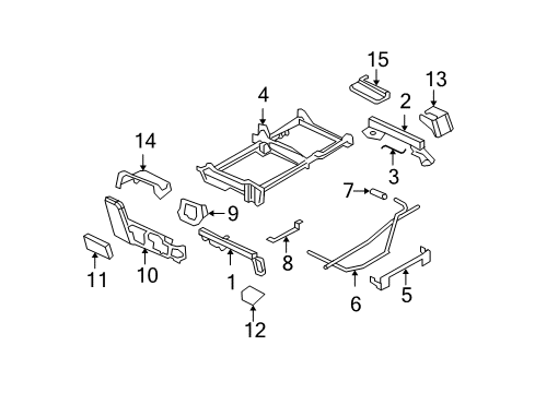2007 Ford Expedition Track Cover, Charcoal, Front Passenger Side Diagram for 7L1Z-7861748-BC