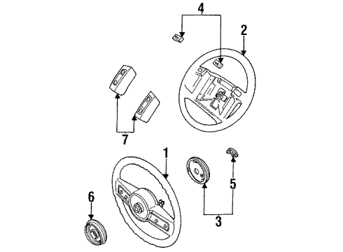 1985 Ford Mustang Steering Wheel & Trim Diagram