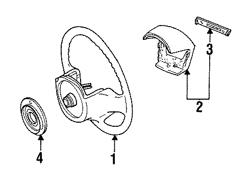 1993 Mercury Cougar Steering Wheel & Trim Diagram
