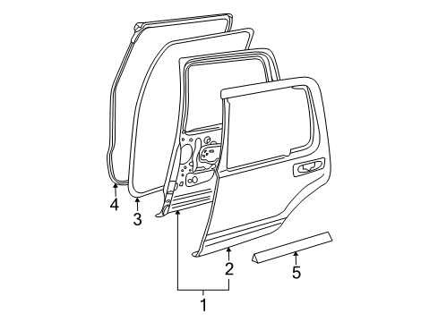 2002 Ford Explorer Door & Components Diagram 2 - Thumbnail
