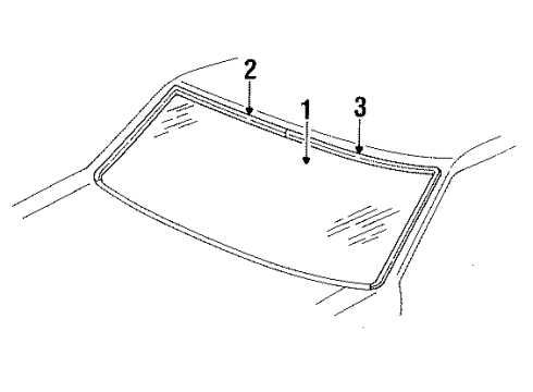 1984 Ford LTD Glass - Windshield Diagram
